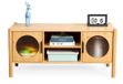 Merkloos Relaxdays TV-lowboard met 2 deuren, houtlook, voor 43 inch tv, 48x103x40 cm, natuur