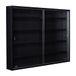 Inter Link - Vitrinekast voor verzamelaars, hangvitrine, wandvitrine, wandvitrine, hangrek, showbox, MDF, zwart (80 x 60 x 9,5 cm) Blacklava, Zwart