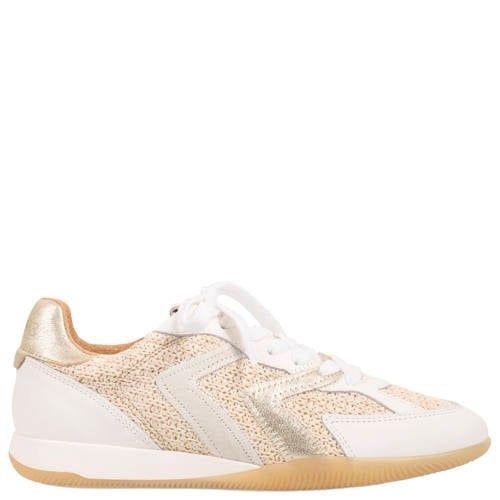 DWRS Hiki Raffia leren sneakers wit/beige