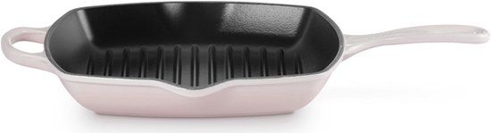 Le Creuset Signature Grillpan - Vierkant - 26cm - Shell Pink