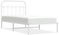 vidaXL Bedframe met hoofdbord metaal wit 100x190 cm