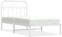vidaXL Bedframe met hoofdbord metaal wit 100x190 cm