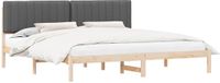 vidaXL Bedframe met Gevoerde Hoofdbord Donkergrijs 200 x 200 cm