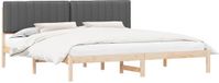 vidaXL Bedframe met Gevoerde Hoofdbord Donkergrijs 200 x 200 cm