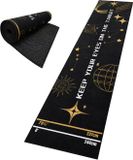 Merkloos Relaxdays Dartmat - 60x260 cm - Zwart/Goud