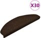 vidaXL Trapmatten Zelfklevend 30 stuks 65x21x4 cm Bruin Halfrond Groot