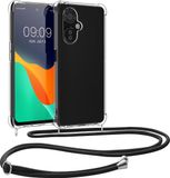 kwmobile telefoonhoesje geschikt voor OnePlus Nord CE 3 Lite 5G / Nord N30 5G - Hoesje met telefoonkoord - Back cover in transparant / zwart