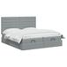 vidaXL Ottomaanse Bed met Matras en LED Lichtgrijs 200 x 200 cm Stof