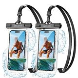 UNBREAKcable wasserdichte Handyhülle - [2 Stück] bis zu 7.0 Zoll IPX8 Waterproof Phone Case, Wasserschutzhülle Urlaub, Schwimmen, Baden für iPhone/Samsung/Google/Sony/One Plus & Mehr - Transparent
