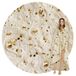 SeaRoomy Burritos Tortilla deken, realistische voedselwikkeldeken dubbelzijdig, nieuwigheid grappige tortilla ronde zachte dekens (beige, 119 cm)