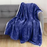 Elegant Comfort Omkeerbare, solide sherpa-deken, deken voor het hele seizoen - superzacht, gezellig en pluche - decoratieve plaid, perfect om te loungen, 127 x 152 cm, sherpa-plaid koningsblauw