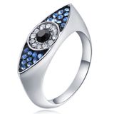 LGT JWLS Lookinggoodtoday Dames Ring Boze Oog Zilverkleurig met Zirkonia-16mm