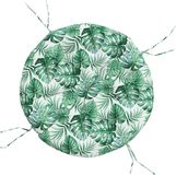vidaXL Zitkussen rond bladpatroon ø 100x11 cm oxford stof