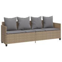 VidaXL Fauteuil bain de soleil avec coussins polyrattan gris