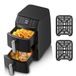 TopStrong Double Stack Air Fryer, 11 l, verticale friteuse zonder olie met 2 laden, 2500 W, 40-220 °C, 6 kookfuncties en 8 vooraf geconfigureerde programma's voor snel en gezond koken, compact design