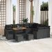 vidaXL Tuinbank Set Zwart Poly Rattan 13-delig