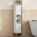 Merkloos Meuble mural de salle de bain avec double porte et étagère réglable - Armoire de toilette blanche