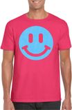Bellatio Decorations Heren T-shirt - Smile / Emoticon - Roze - Maat M