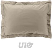 Douceur d'intérieur Percale Kussensloop Lichtbruin Natuurlijk Katoen Effen 50 x 70 cm