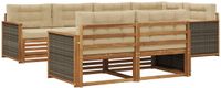 vidaXL - Acacia Hout Hoek Loungeset - 7 Zitplaatsen - Natuurlijk en Beige