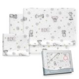 Interbaby Kinderwagenbeddengoed 40 x 80 cm, winterlakens van koraalstof, model Koala, inclusief hoeslaken, laken en kussensloop
