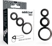 Adicted Toys ADDICTED TOYS Rings Set For Penis Black Tpr