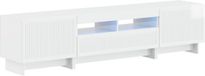 vidaXL 5-delige LED TV-kast Hoogglans Wit Bewerkt hout