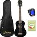 Fazley Sopraan Ukelele starterset - incl. tas, stemapparaat - K21B/W Zwart