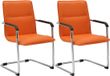CLP Seattle Set van 2 bezoekersstoelen - Met armleuning - Eetkamerstoel - Kunstleer/oranje