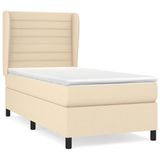 VidaXL Boxspring met matras stof crèmekleurig 180x200 cm