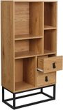 Casame Industriële Boekenkast met 2 lades & 5 nissen - 120 cm hoog - Bruin