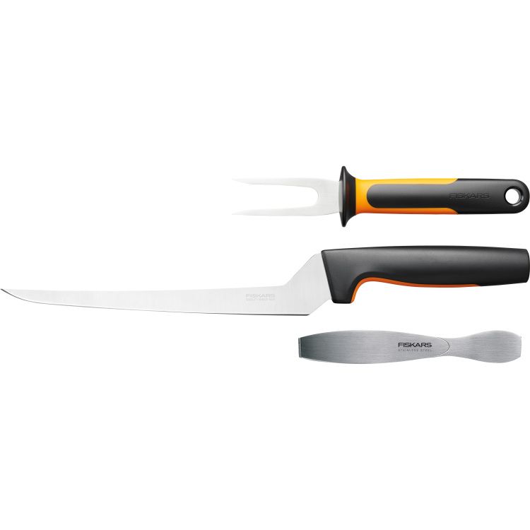 Fiskars Functional Form 3-Piece Cutlery Set - Japanese Stainless Steel with SoftGrip Handle