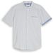 Tom Tailor Regular Fit Overhemd Korte Mouw Opstaande Kraag M White Navy Small Stripe