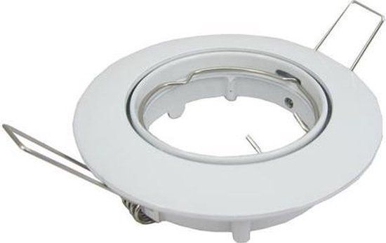 BES LED Spot Armatuur GU10 - Inbouwspot Rond Wit Aluminium Kantelbaar Ø82mm