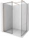 Mexen Kioto paroi de douche Walk-in 130 x 100 , cadre noir, or rose