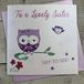 White Cotton Cards WB258 verjaardagskaart "To A Lovely Sister Happy"
