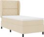 vidaXL Boxspring bed met hoofdeinde Crème 90 x 200 cm Stof