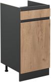 Vicco Keukenonderkast R-Line, Goudkleurig Eiken/Antraciet, 40 cm zonder werkblad