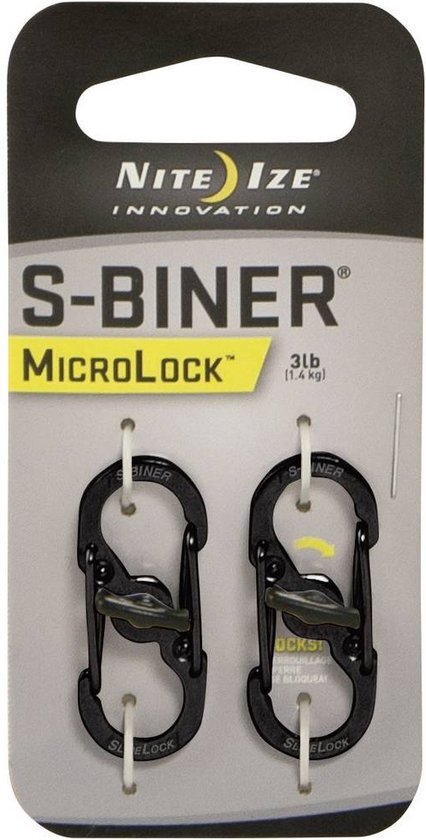 Nite Ize S-biner Microlock stainless Zwart