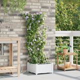 vidaXL Plantenbak Wit 40 x 40 x 126 cm Staal