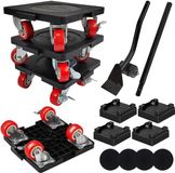 Azomor® Set complète de roulettes et lève-meubles pour meubles et appareils lourds - Noir