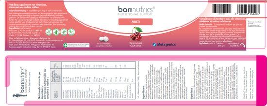 Metagenics Barinutrics Multi Kers 90 tabletten