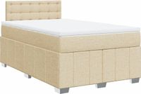vidaXL Boxspringbed met matras, stof, crèmekleurig, 120x190 cm