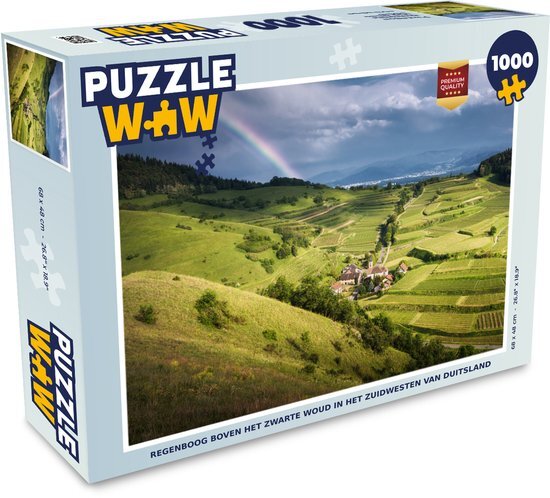 MuchoWow Puzzel Regenboog boven het Zwarte Woud in het zuidwesten van Duitsland - Legpuzzel - Puzzel 1000 stukjes volwassenen - Sinterklaas cadeautjes - Sinterklaas voor grote kinderen