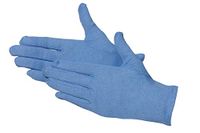 Jah middelzwaar zware blauwe katoenen handschoenen (Öko‑Tex) – ademend en wasbaar – voor verpakken, handlingwerkzaamheden en horeca