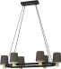 EGLO Edale Hanglamp - E27 - 108 cm - Zwart|Bruin|Cappuccino