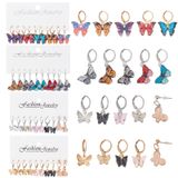 Icecat Set de 4 marqueurs en forme de papillon pour tricot, avec mousqueton