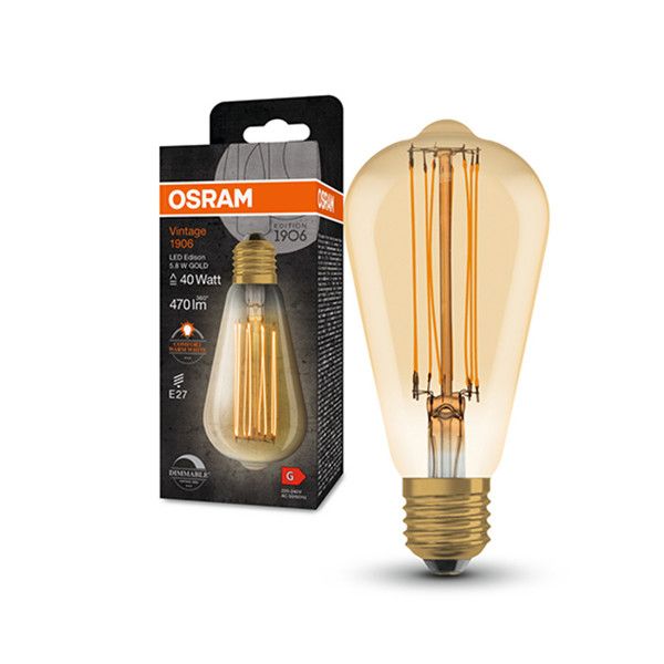 Osram LED Lamp E27 ST64 Vintage 1906 Gold - Dimmable 5.8W (40W)