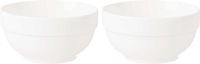 Vivalto Artesania Cerd Vivalto Kommetjes/serveer schaaltjes - 2x - Kendai - porselein - D13 x H6.5 cm - ivoor wit - Stapelbaar