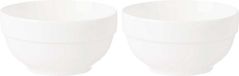 Artesania Cerd Vivalto Kommetjes/serveer schaaltjes - 2x - Kendai - porselein - D13 x H6.5 cm - ivoor wit - Stapelbaar